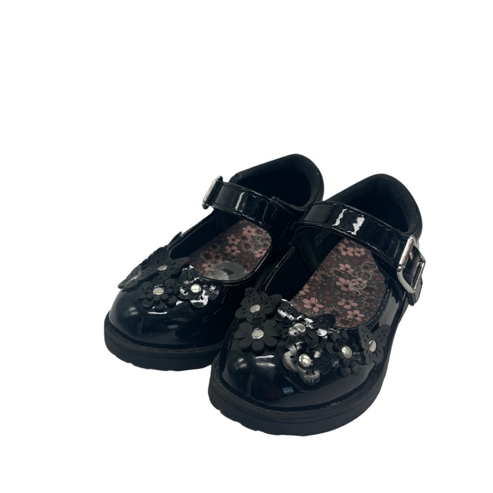 Sugar patent black‎ formal toddler shoes size 7